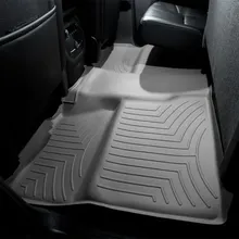 WeatherTech 07-13 Chevrolet Silverado (Excl. Hybrid) Crew Cab Rear FloorLiner - Grey - Installation View