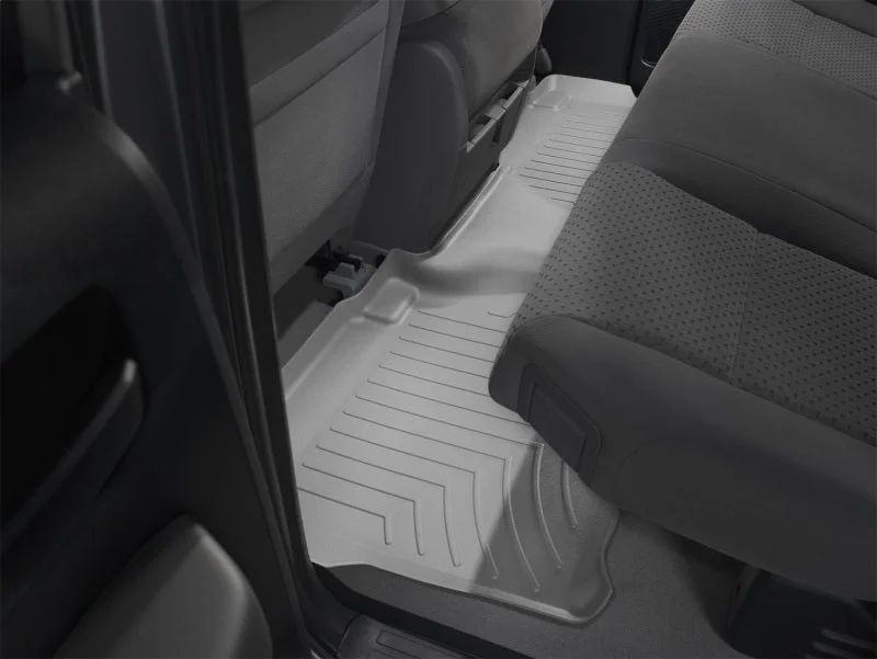 WeatherTech 07+ Toyota Tundra Double Cab Rear FloorLiner - Grey - Installation View