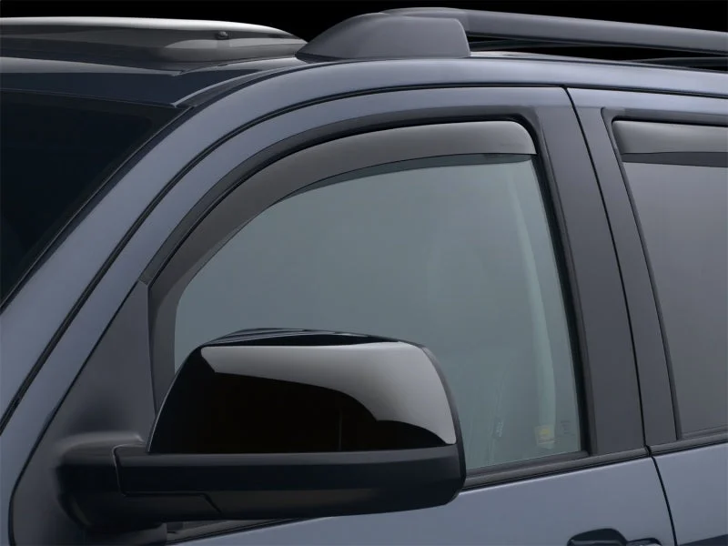 WeatherTech 07-21 Toyota Tundra Front Side Window Deflectors - Dark Smoke - Back View