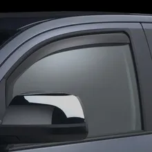 WeatherTech 07-21 Toyota Tundra Front Side Window Deflectors - Dark Smoke - Installation View