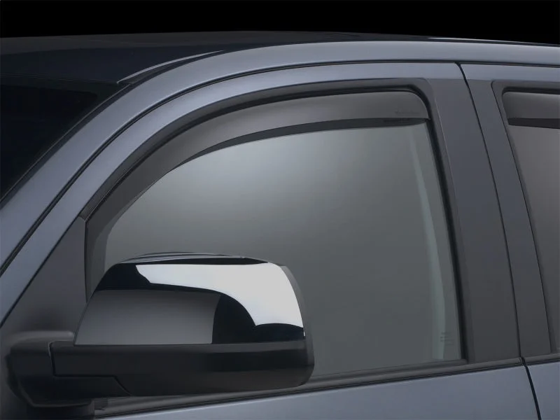 WeatherTech 07-21 Toyota Tundra Front Side Window Deflectors - Dark Smoke - Installation View