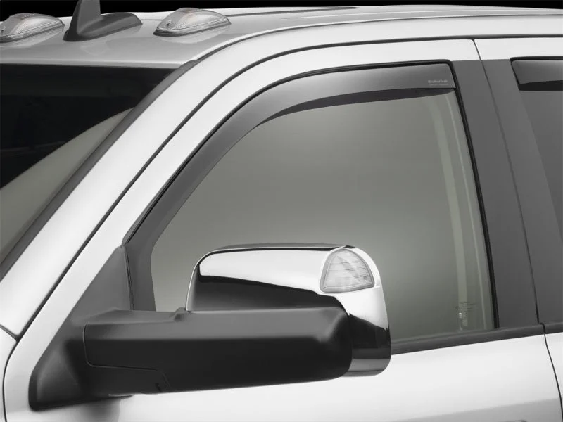 WeatherTech 09+ Dodge Ram 1500 Front Side Window Deflectors - Dark Smoke - Installation View