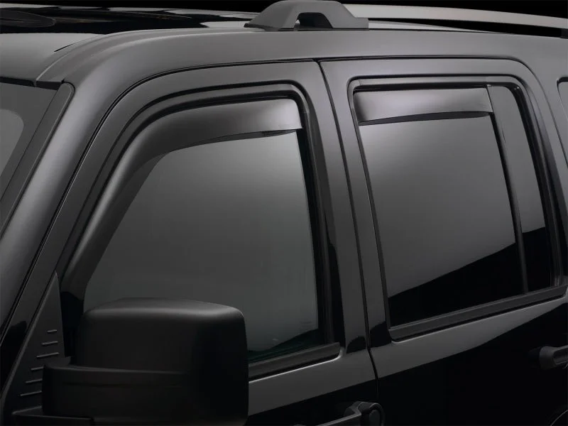 WeatherTech 2014+ Nissan Rogue Front and Rear Side Window Deflectors - Dark Smoke - Back View