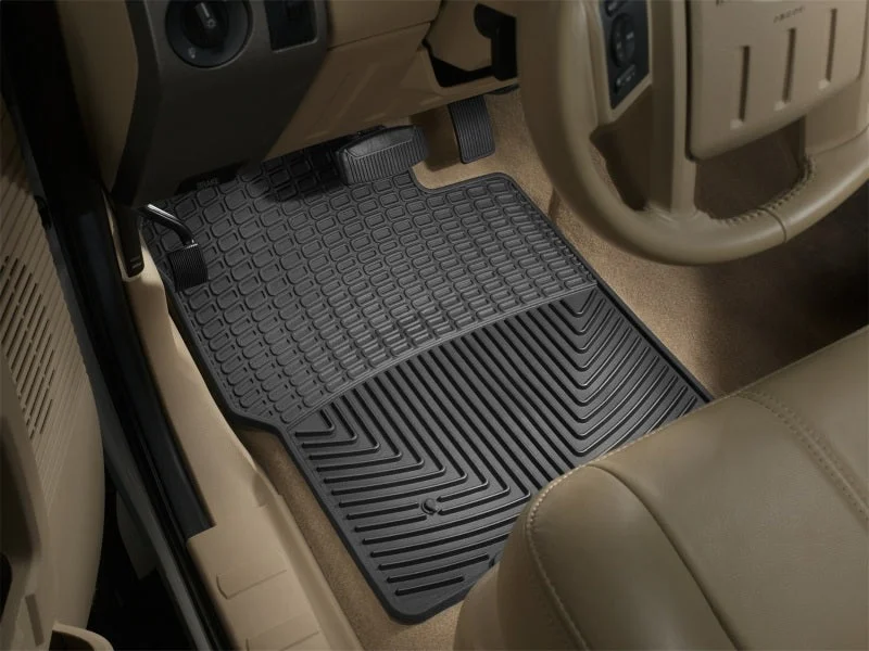 WeatherTech 99-07 Ford F250 Super Duty Crew Front Rubber Mats - Black - Installation View