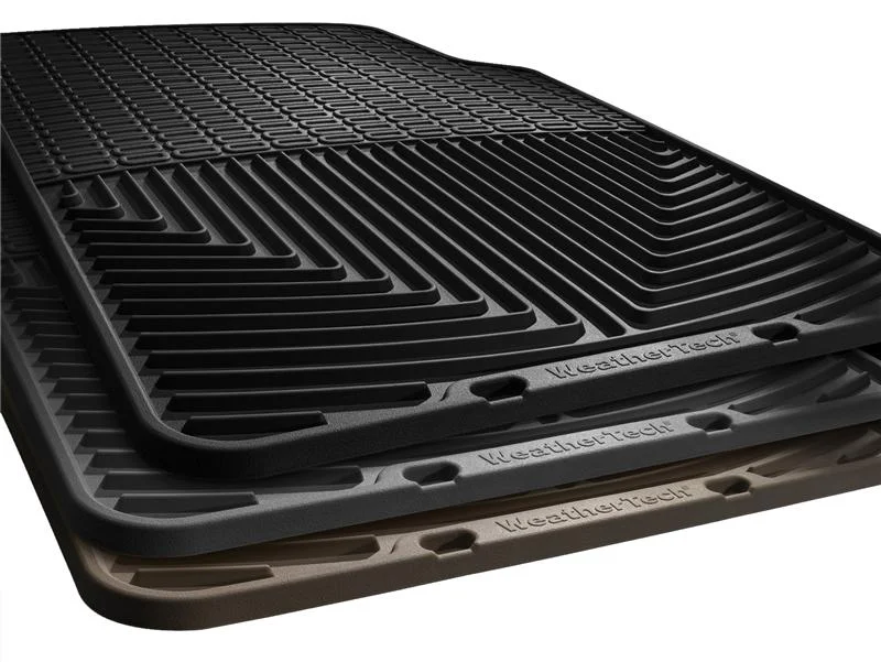 WeatherTech 07+ GMC Acadia Front Rubber Mats - Black - Back View