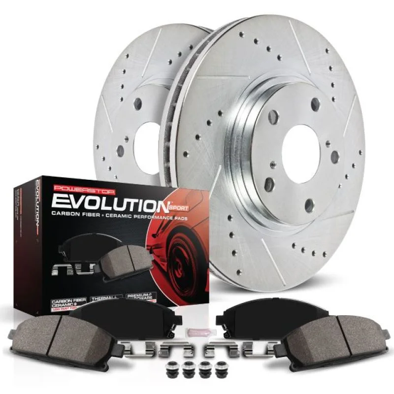 Power Stop 2014 Mercedes-Benz C300 Front Z23 Evolution Sport Brake Kit - Side View