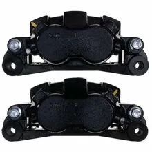 Power Stop 00-05 Ford Excursion Front Black Caliper - Pair w/Bracket - Installation View