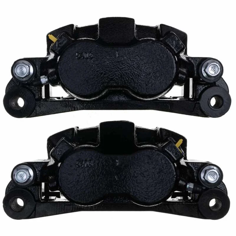 Power Stop 00-05 Ford Excursion Front Black Caliper - Pair w/Bracket - Installation View