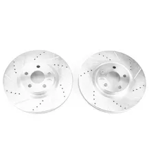 PowerStop Evolution Drilled & Slotted Rotors - Pair fits 2017-2020 Lincoln Mkz - Side View
