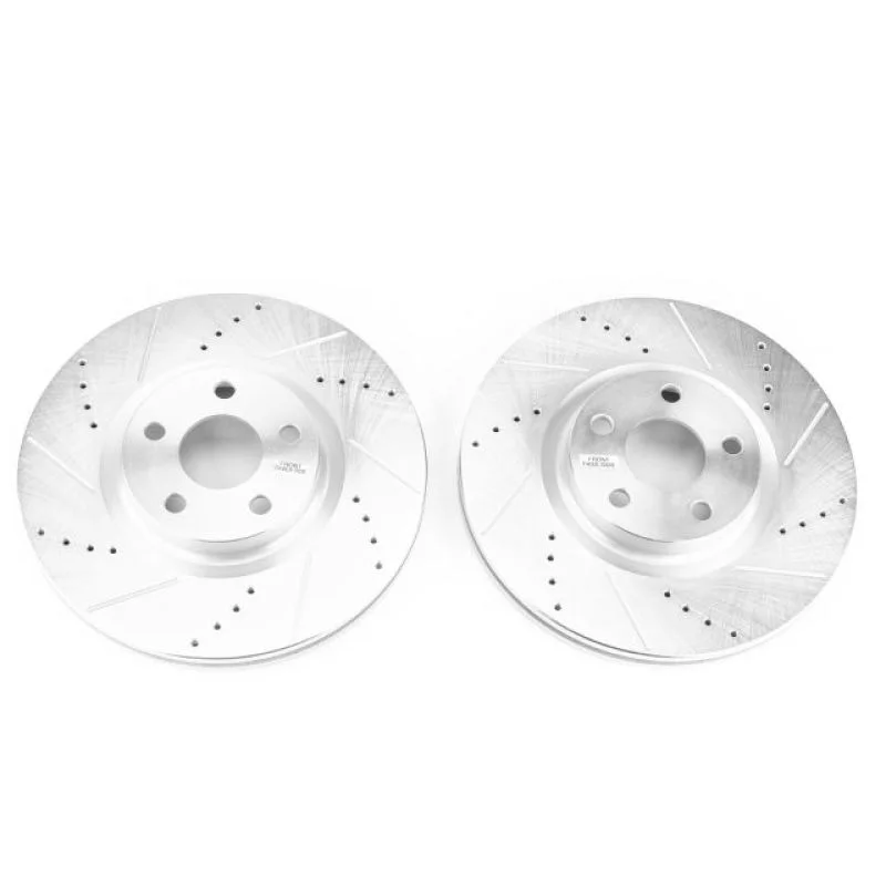PowerStop Evolution Drilled & Slotted Rotors - Pair fits 2017-2020 Lincoln Mkz - Side View
