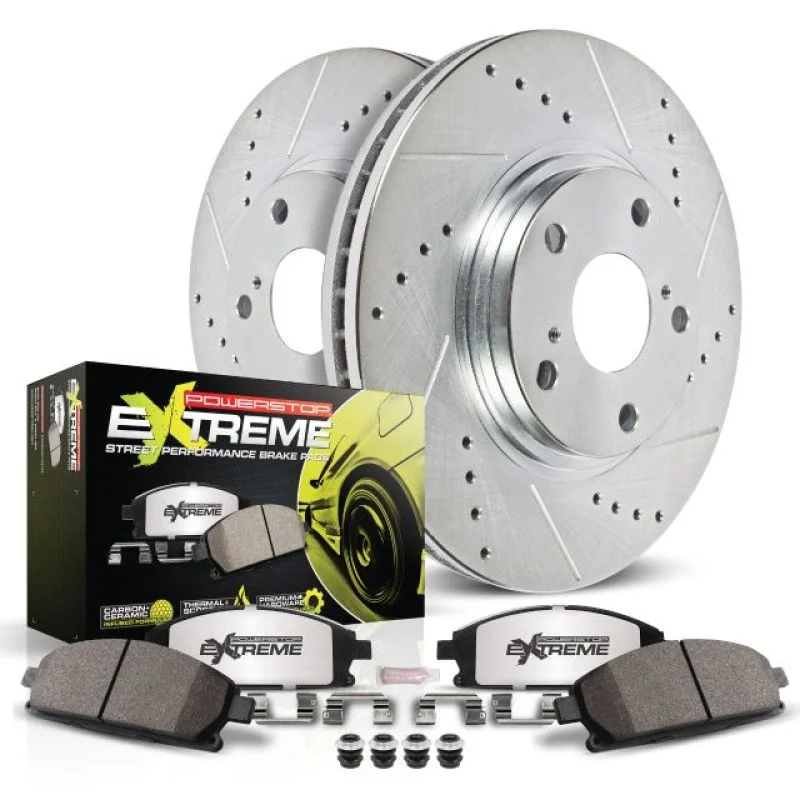 Power Stop Front Z26 Street Warrior Brake Kit fits 1984-1986 Ford Mustang SVO / 1982-1984 Lincoln Continental / Mark VII - Side Vie...
