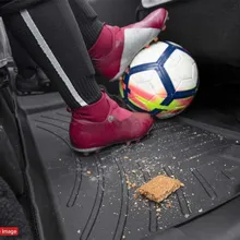 24-25 Porsche Macan EV Rear Floorliner - Black - Installation View