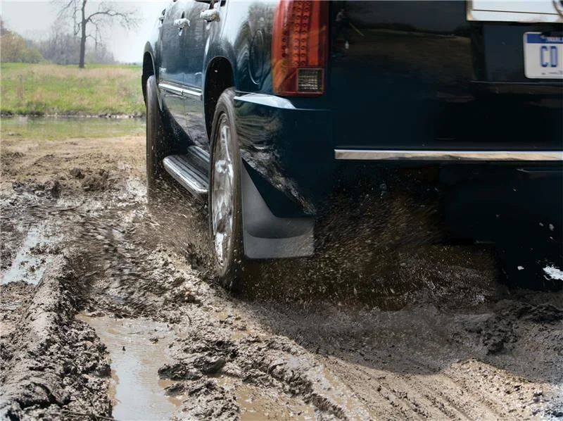 WeatherTech 06-08 Dodge Ram Truck No Drill Mudflaps - Black - Installation View