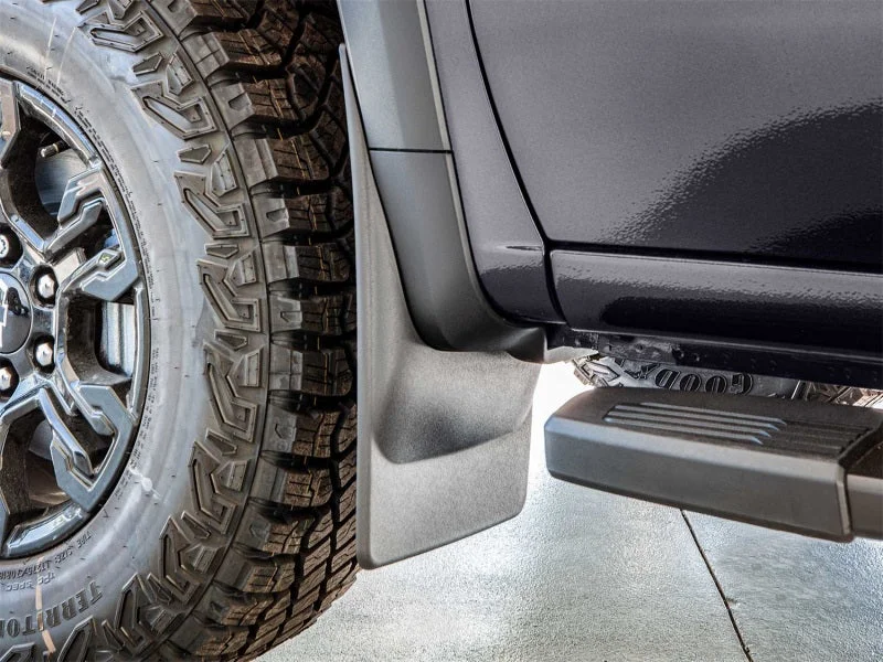 WeatherTech 2022 Chevrolet Silverado 1500 ZR2 No Drill MudFlaps - Black - Side View