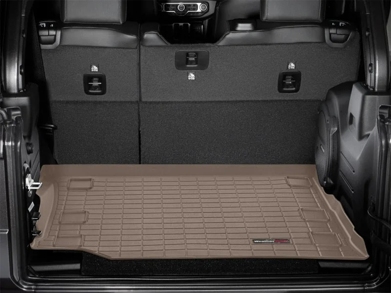 WeatherTech 2018+ Jeep Wrangler Unlimited Cargo Liners - Tan(Vehicles w/Flat Load Floor & Subwoofer) - Side View