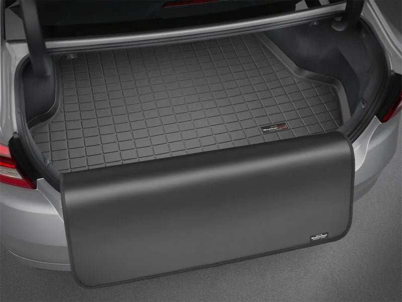 WeatherTech 2010+ Lexus GX (5dr Fits Dual Zone Climate) Cargo Liners w/ Bumper Protector - Grey - Back View