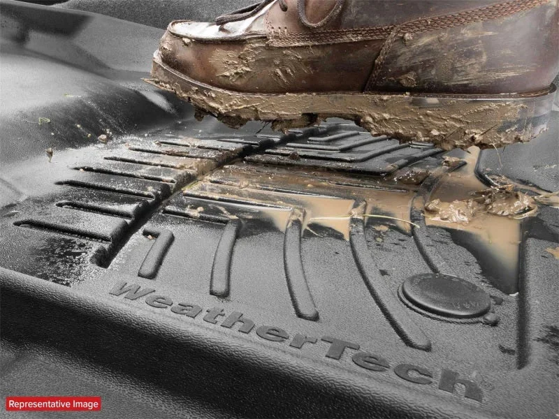 WeatherTech 2007+ Chevrolet Silverado Rear FloorLiner HP - Tan - Installation View