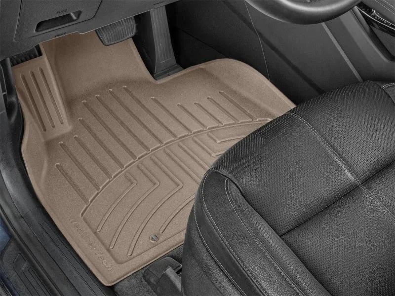 WeatherTech 2020+ Kia Telluride Front FloorLiner HP - Tan - Back View