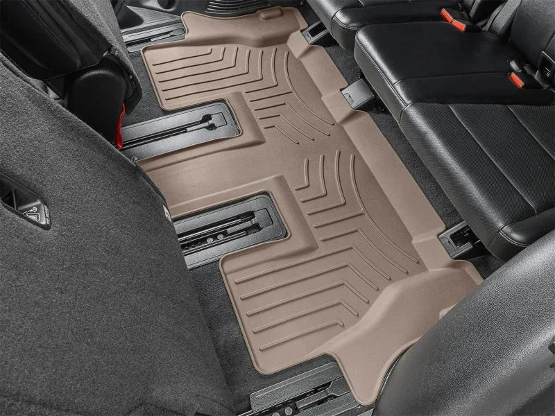 WeatherTech 2020+ Kia Telluride Rear FloorLiner HP - Tan - Back View