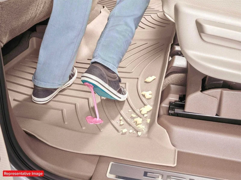 WeatherTech 22-24 Kia Carnival (7 & 8 Passenger) Front FloorLiner HP - Tan - Side View