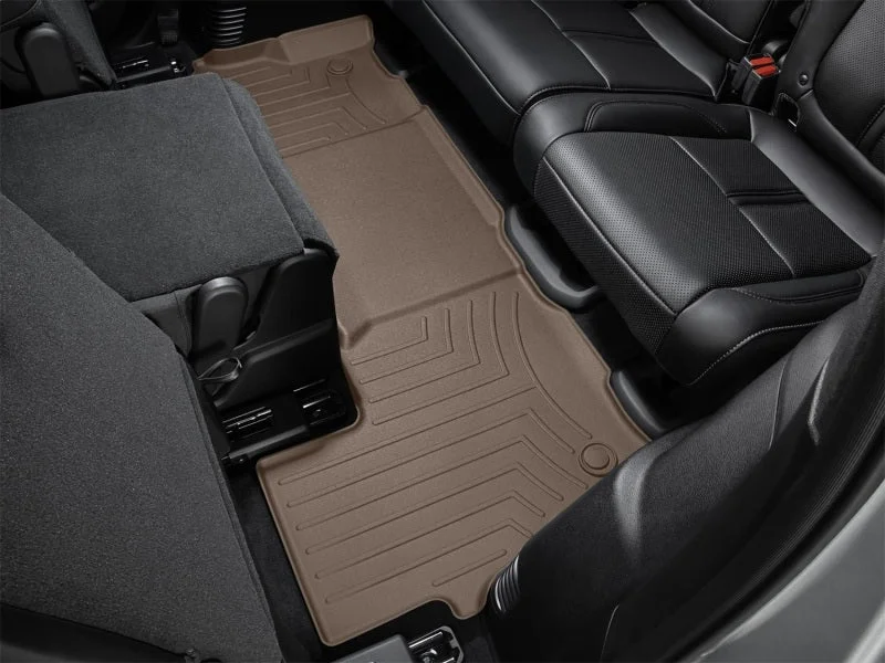 WeatherTech 22-23 Jeep Grand Wagoneer/Wagoneer Rear 3rd Row Rubber Mats - Tan (8 Passenger) - Back View