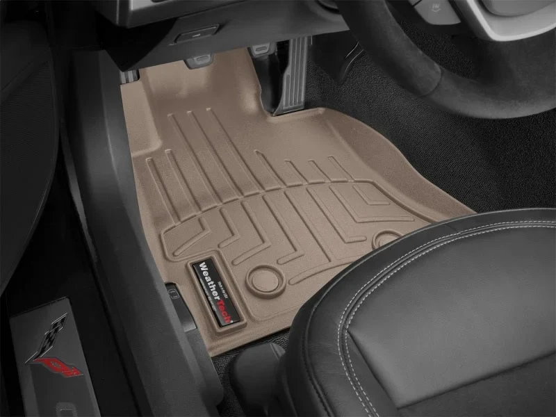 WeatherTech 14+ Chevy Corvette Front FloorLiner - Tan - Additional View 11