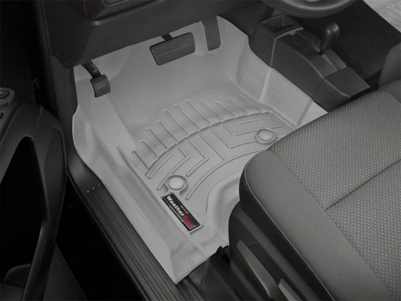 WeatherTech 2014+ Chevrolet Silverado 1500 Front FloorLiner - Grey (Fits w/ Floor Mounted Shifter) - Additional View 15