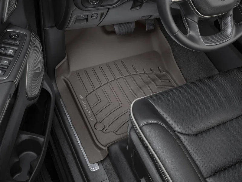 WeatherTech 2019+ RAM Ram 1500 Quad/CC Front FloorLiner HP - Cocoa - Back View