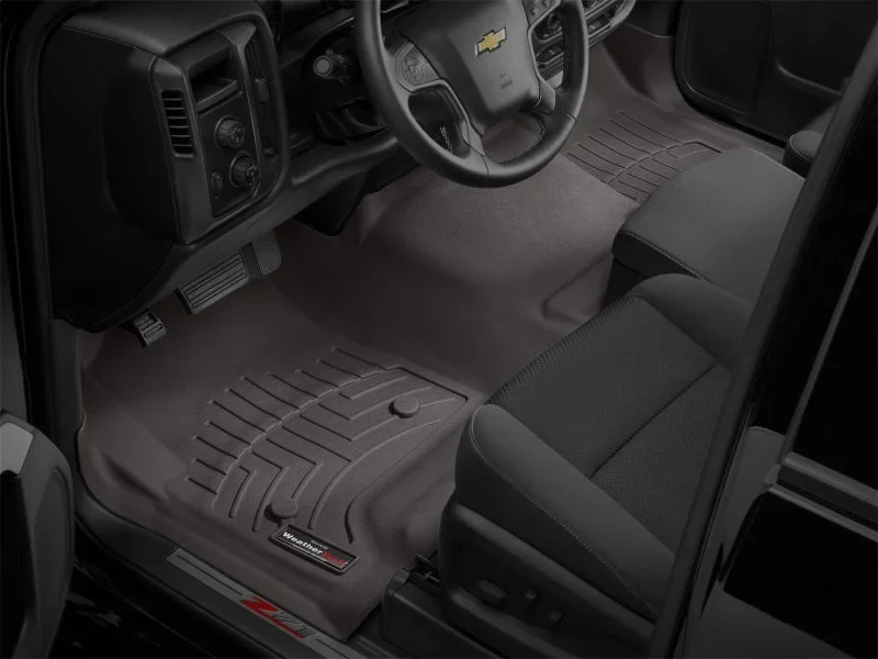 WeatherTech 2014+ Chevrolet Silverado (Crew Cab and Double Cab) Front FloorLiners - Cocoa - Additional View 9