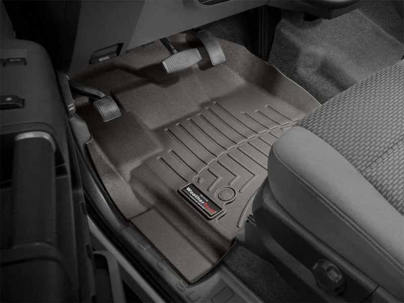 WeatherTech 2012-2016 Ford F-250/F-350/F-450/F-550 Front FloorLiner - Cocoa - Installation View