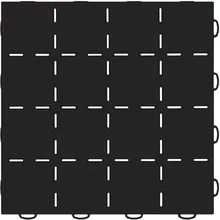 WeatherTech TechFloor - 12in x 12in Solid Tile w/ Raised Squares - Black - Installation View