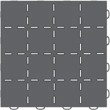 WeatherTech TechFloor 12in x 12in Solid Floor Tile w/ Raised Squares - Dark Grey - Side View