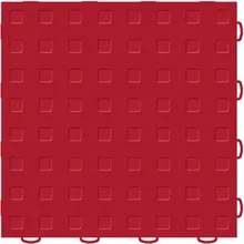 WeatherTech TechFloor 12in x 12in Solid Floor Tile w/ Raised Squares - Red - Back View