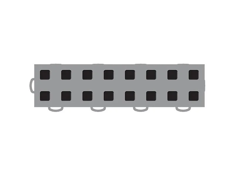 WeatherTech TechFloor - 3in X 12in Tiles(Left Loop) - Grey/Black **Order in Qtys of 10 - Back View