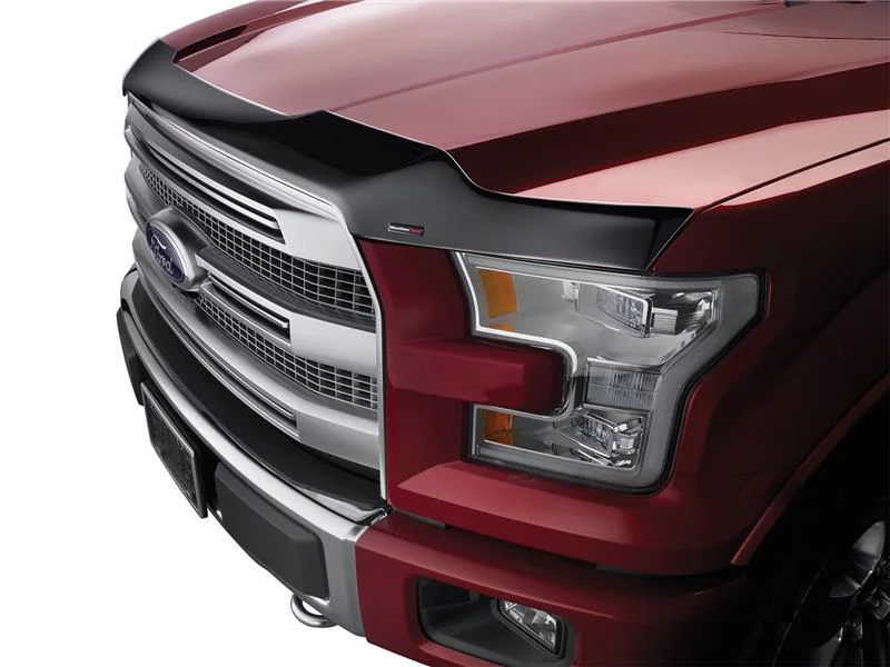 WeatherTech 11-15 Kia Optima (Hood Mount) Hood Protector - Black - Back View
