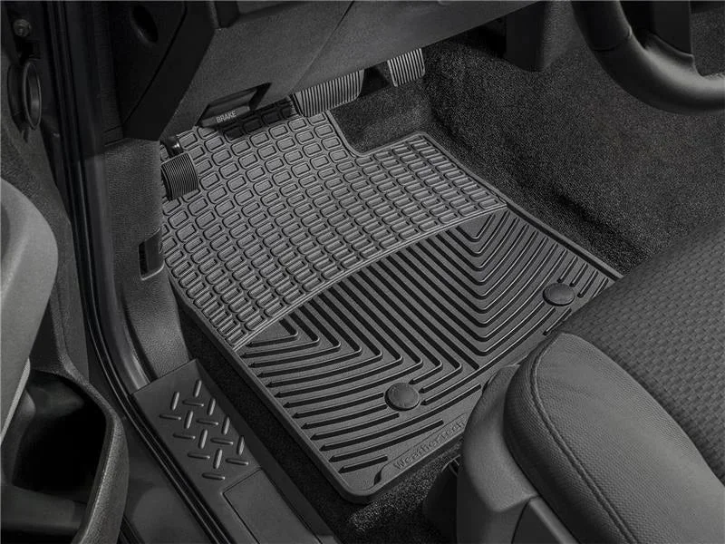 WeatherTech 12+ Toyota Tundra Front Rubber Mats - Black - Back View