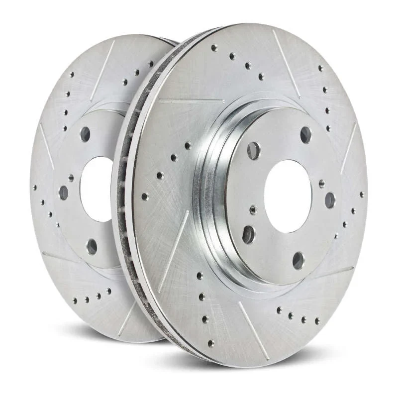 PowerStop Front Evolution Drilled & Slotted Rotors - Pair fits 2015-2017 Chevrolet Trax - Back View