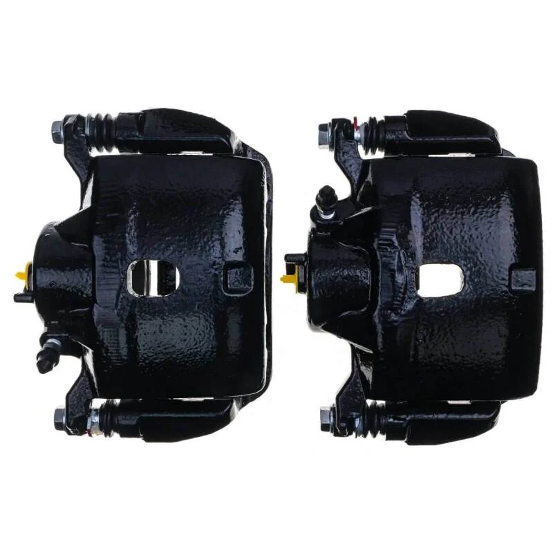 PowerStop Front Black Caliper - Pair w/Bracket fits 2002-2011 Honda Cr-v, Element - Back View