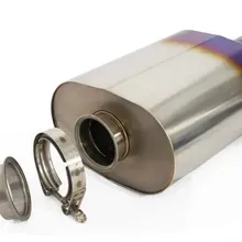 GReddy Universal 3.0in RS-Ti Oval Titanium Muffler - Back View