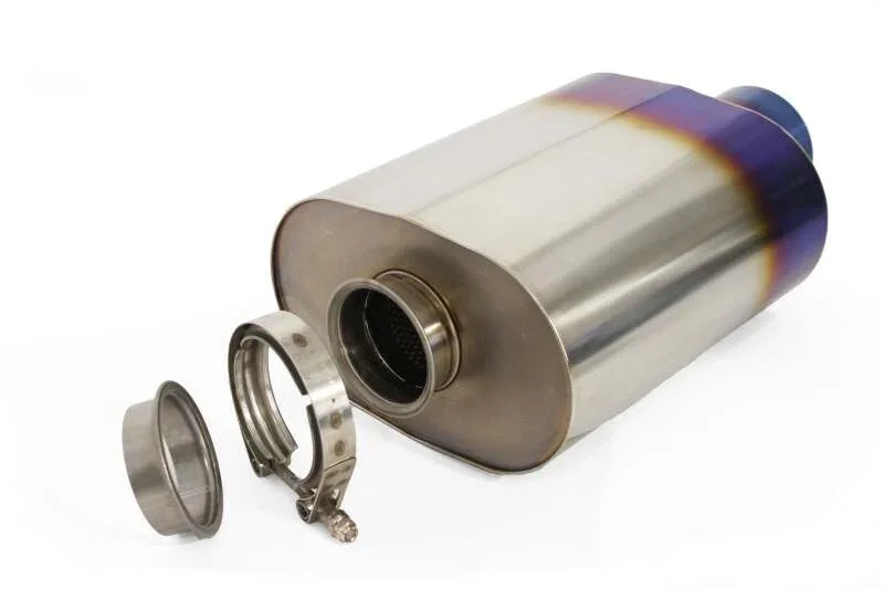 GReddy Universal 3.0in RS-Ti Oval Titanium Muffler - Back View