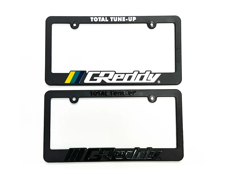 GReddy Total Tune Up License Plate Frame - 3 Color - Side View