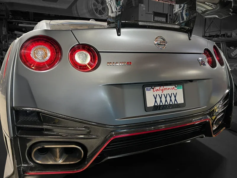 GReddy Total Tune Up License Plate Frame - Black Out - Side View