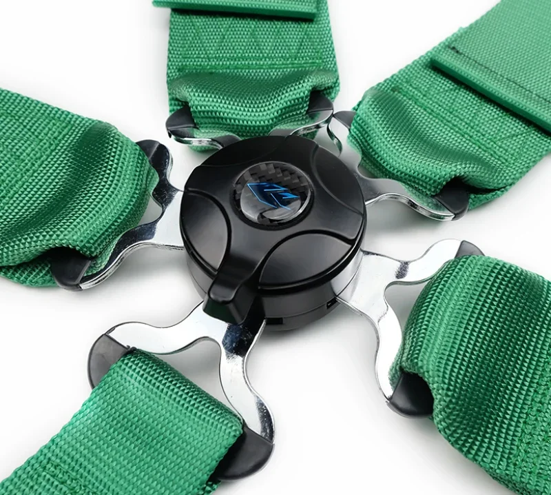NRG 5PT 3in. Seat Belt Harness / Cam Lock - Green - Side View