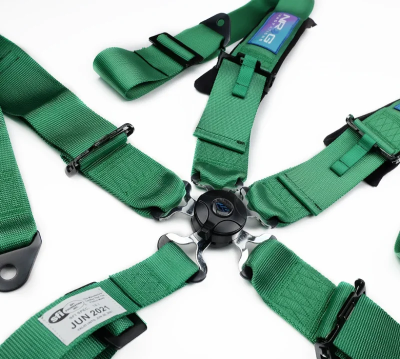 NRG 5PT 3in. Seat Belt Harness / Cam Lock - Green - Additional View 5
