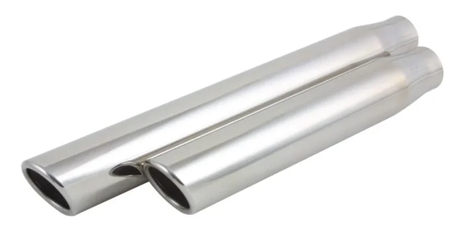 Vibrant 4in Round SS Exhaust Tip (Double Wall Resonated Angle Cut Rolled Edge) - Main Product View