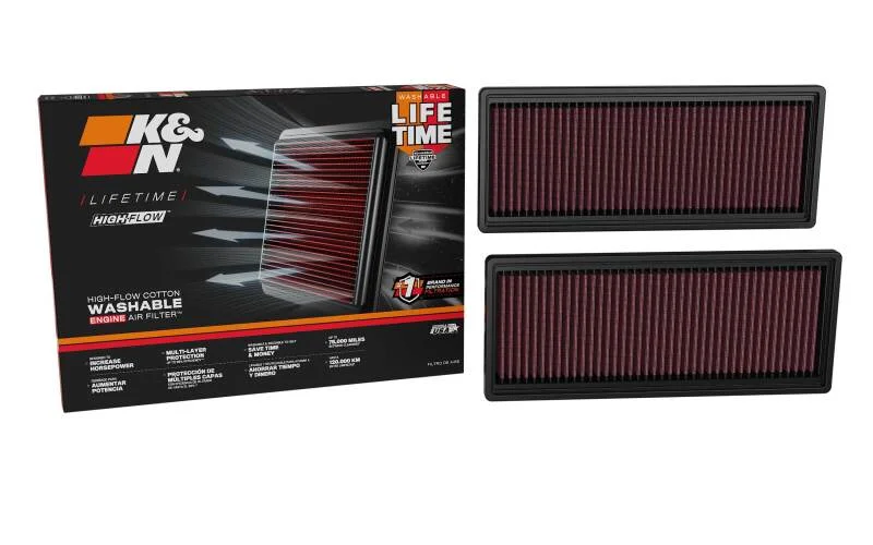 K&N Replacement Air Filter Audi Rs5 V6-2.9L F/I 2027 (2 Per Box) - Side View