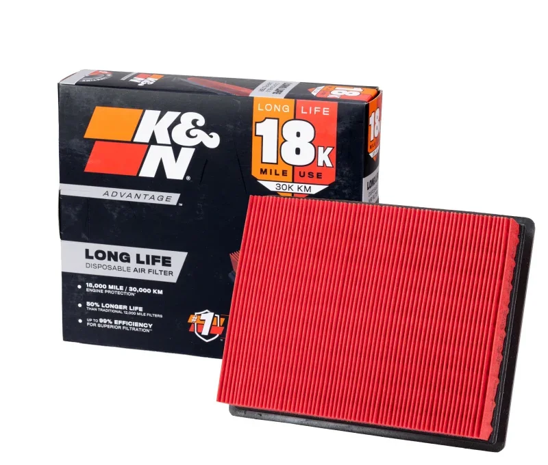 K&N Universal Clamp-On Air Filter 2-3/4in Flg 5-3/32in B 4-1/2in T 5in H - Side View