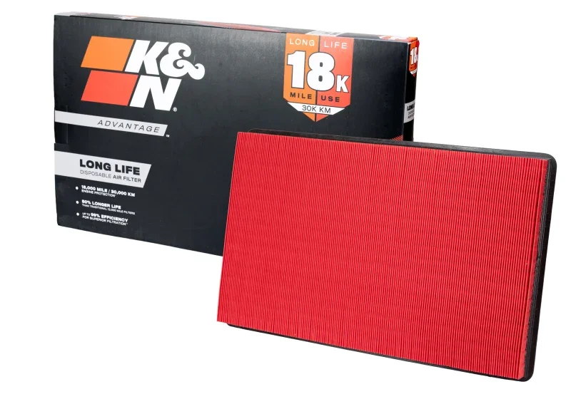 K&N Universal Clamp-On Air Filter 4-1/2in Flg 7-1/2in B 4-1/2in T 7-1/8in H Gen 3 - Side View
