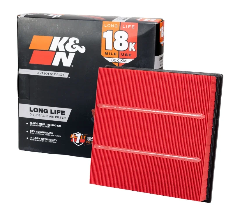 K&N Universal Clamp-On Air Filter 4in Flg 7-1/2in B 4-1/2in T 9-1/2in H Gen 3 - Side View