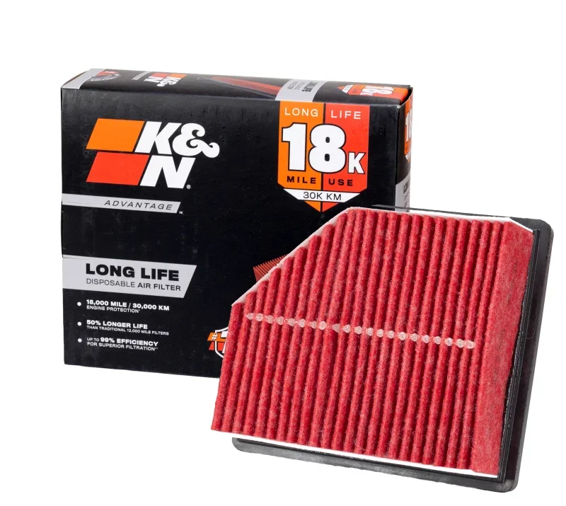 K&N Long Life Engine Air Filter - Side View